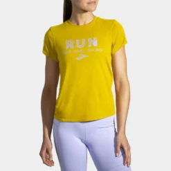 Brooks Distance Graphic Short Sleeve Spring 2022 Women's -BROOKS Shop 057202 308 1