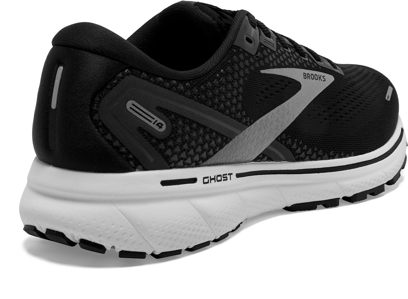BROOKS Women's Ghost 14 (057 - Black/White/Silver) 4 BROOKS Women's Ghost 14 (057 - Black/White/Silver) - Image 4