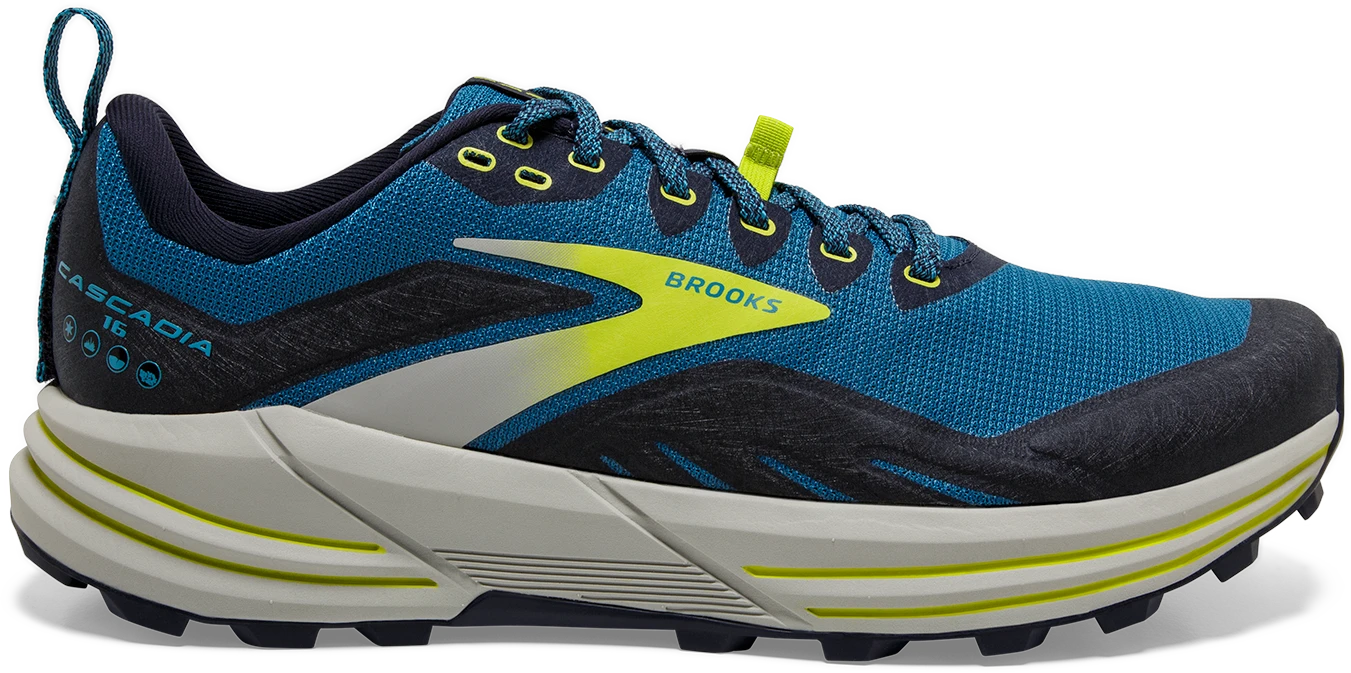 BROOKS Men's Cascadia 16 (469 - Mykonos Blue/Peacoat/Lime) 1 BROOKS Men's Cascadia 16 (469 - Mykonos Blue/Peacoat/Lime)