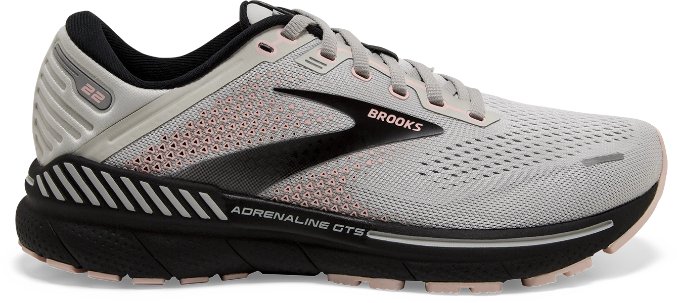 BROOKS Women's Adrenaline GTS 22 (035 - Grey/Rose/Black) 1 BROOKS Women's Adrenaline GTS 22 (035 - Grey/Rose/Black)