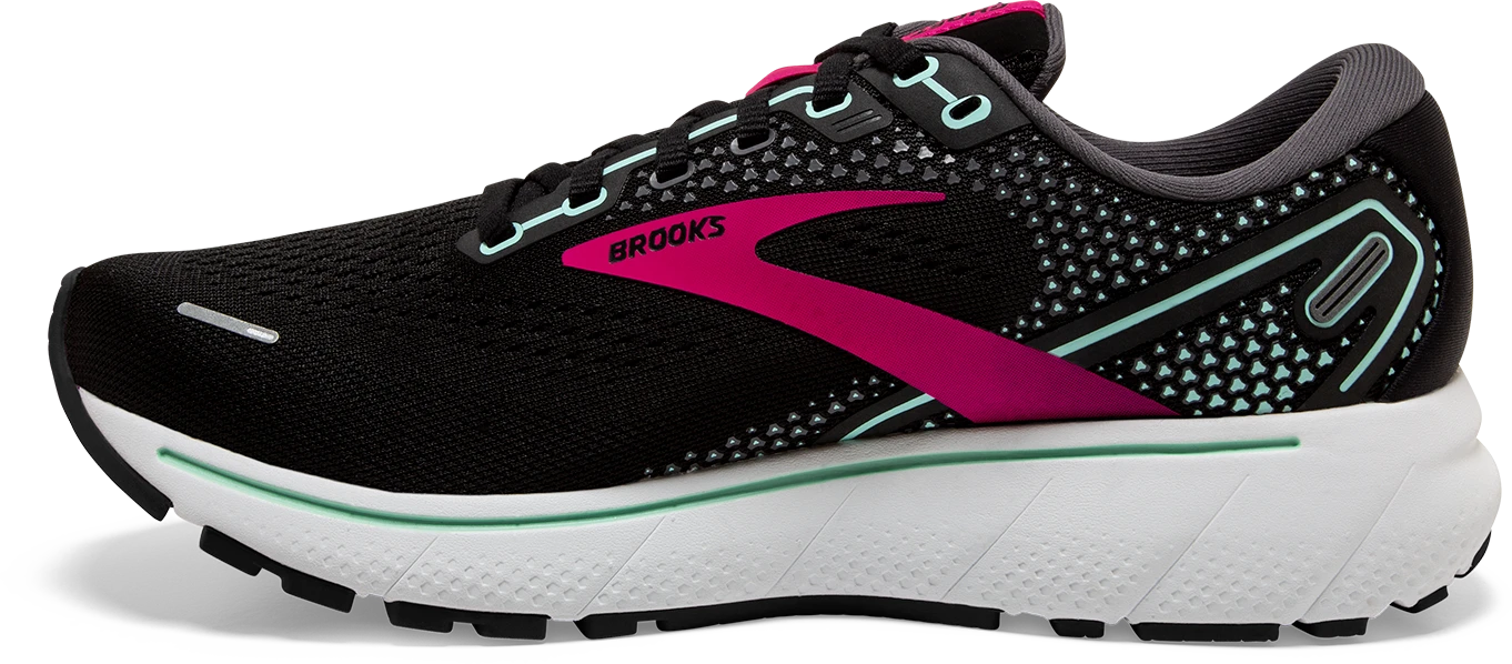 BROOKS Women's Ghost 14 (013 - Black/Pink/Yucca) 2 BROOKS Women's Ghost 14 (013 - Black/Pink/Yucca) - Image 2