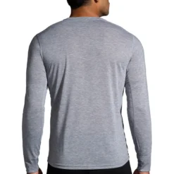 Brooks Men's Run Merry Distance Longsleeve - Heather Ash/Run Merry (211404047) -BROOKS Shop 211404 047 MB Run Merry Distance Graphic LS