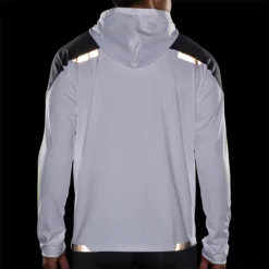 Brooks Men's Run Visible Thermal Hoodie - White/Asphalt/Nightlife (211411134) -BROOKS Shop 211411 134 D4 Run Visible Thermal Hoodie