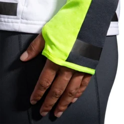 Brooks Women's Run Visible Thermal Hoodie - White/Asphalt/Nightlife (221559134) -BROOKS Shop 221559 134 D3 Run Visible Thermal Hoodie