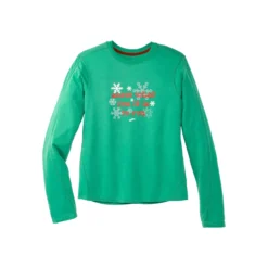 Brooks Women's Run Merry Distance Long Sleeve - Green/Run Merry (221563377) -BROOKS Shop 221563 377 LF Run Merry Distance Graphic LS scaled