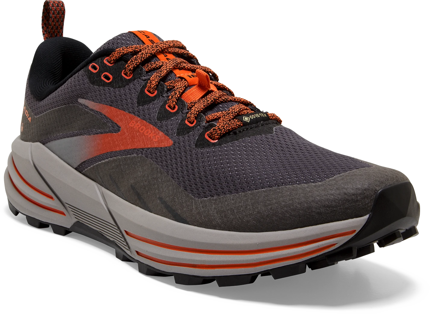 BROOKS Men's Cascadia 16 GTX (060 - Black/Ebony/Cinnabar) 3 BROOKS Men's Cascadia 16 GTX (060 - Black/Ebony/Cinnabar) - Image 3